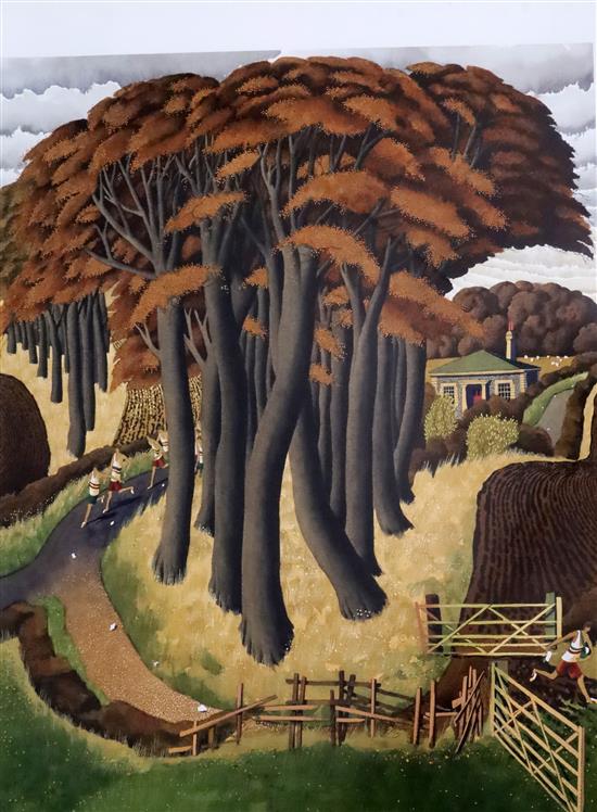§ Simon Palmer (1956-) The Paper Chase 21.25 x 27in.